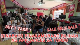 PINAKAMURANG BILIHAN NG MGA APPLIANCES RAON SA TONDO BODEGA SALE BAGSAK PRESYO TV SPEAKER AT IBA PA [upl. by Mcneely842]