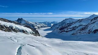 Aletsch Glacier view from JungfraujochLargest Glacier in the Swiss Alps [upl. by Neelahs]