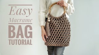 Easy Macrame Bag TutorialŁatwa torebka ze sznurka [upl. by Newcomb860]