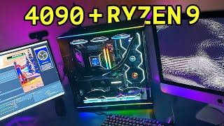 BUILDING MY FIRST GAMINGSTREAMING PC AMD RYZEN 9 NVIDIA 4090 ROG  LIAN LI  PC build [upl. by Eldredge]