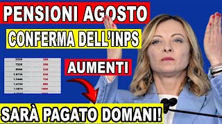 📈 AUMENTI PENSIONI AGOSTO CONFERMATI SCOPRI LA TABELLA CON GLI ESEMPI PER OGNI FASCIA [upl. by Aihsel148]