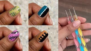 Easy nail art compilation  Nailart designs using only dotting tools Nailart for short nails 💕💅 [upl. by Trotter]