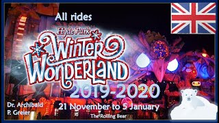 🎢 All Rides Winter Wonderland  Hyde Park London 20192020 [upl. by Amoritta790]