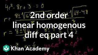 2nd Order Linear Homogeneous Differential Equations 4  Khan Academy [upl. by Nnaacissej]