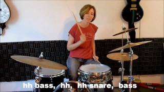 Beginner Drum Lesson 16 ♦ Bass Drum Syncopation 102 [upl. by Orji749]