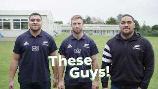 All Blacks visit Kiwi Can [upl. by Ahsinel157]