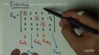 Álgebra Matricial  05  Sistemas Retangulares Posto e Colunas Básicas  Parte 22 [upl. by Pachton260]