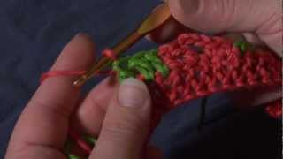 How to Crochet Switching Color in the Middle of a Row [upl. by Yup257]