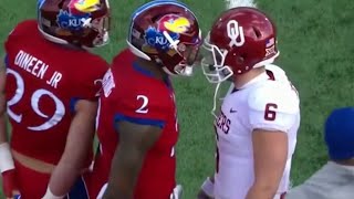 Baker Mayfield Vs Kansas No Handshake Cheap Shot Crotch Grab Cursing And More [upl. by Montagna]