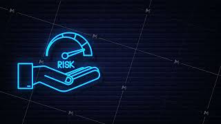 Neon Risk icon on speedometer in hands High risk meter motion graphic [upl. by Sudnor]