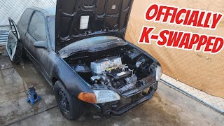 Honda Civic EG Hatchback is Officially kswapped [upl. by Nylatsyrc]