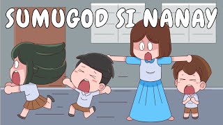 SUMUGOD SI NANAY SA SCHOOL  Pinoy Animation [upl. by Ihana]