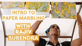 A Beginner’s Guide to Paper Marbling With Rajiv Surendra  Paper Marbling Tutorial [upl. by Nabalas]