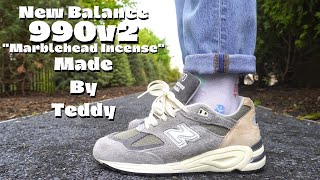 Teddy Santis x New Balance 990v2 quotMarblehead Incensequot M990TD2 Review w Lace Swaps [upl. by Gay887]