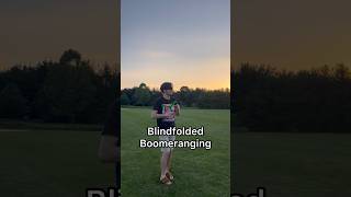 Blindfolded Boomerang Throwing 😎boomerangs [upl. by Eidson533]