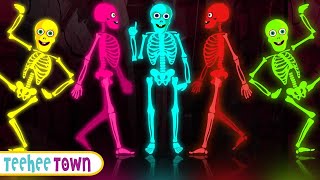 Midnight Magic  Five Skeletons Part 1  Spooky Scary Skeleton Songs  Teehee Town [upl. by Kistner]