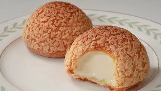 실패없는 쿠키슈 레시피 바삭한 껍질에 입안 가득 터지는 크림 Cream Puffs Choux Au Craquelin Recipe [upl. by Orola738]