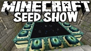 MINECRAFT SEEDS Stronghold Mob Spawner and Village 125 Seed Showcase [upl. by Alegnad423]