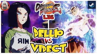 DBFZ Videct vs Dellio GogetaSSB Vegito A17 vs GokuUI Vegito GokuSSJ [upl. by Zetnod]