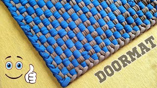 doormat making at home with old clothes paydan banane ka tarika new design 2023 Macrame knots [upl. by Ahsaele206]