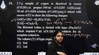 25ampnbspg sample of copper is dissolved in excess ofampnbspH2SO4ampnbspto prepareampnbsp100ampnbspm [upl. by Nyladnor433]