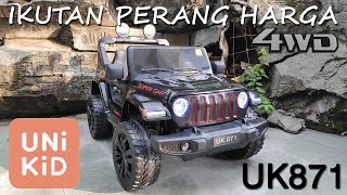 REVIEW MOBIL AKI UNIKID UK871 JEEP RUBICON  IKUTAN PERANG HARGA [upl. by Hepza]