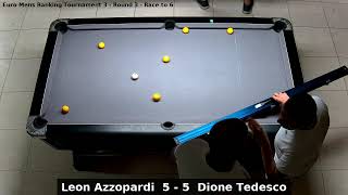 Leon Azzopardi vs Dione Tedesco  Euro Mens Ranking Tournament 3  Round 3 [upl. by Annahsirhc]