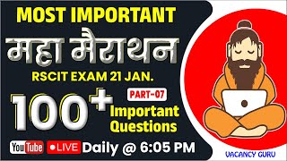 RSCIT Live Class 07  RSCIT Exam 21 Jan 2024  RSCIT Exam Important Question RSCIT Computer Course [upl. by Yrakaz]