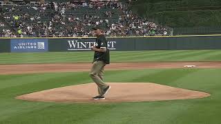 Dr Wood throws out first pitch at White Sox Game [upl. by Atika]