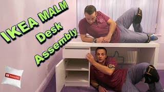 IKEA MALM DESK ASSEMBLY [upl. by Dee]