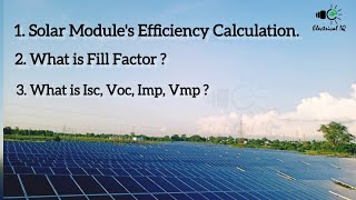 How to Calculate Solar Module Efficiency  How to Calculate Fill Factor  What is Isc Voc Imp [upl. by Serra]