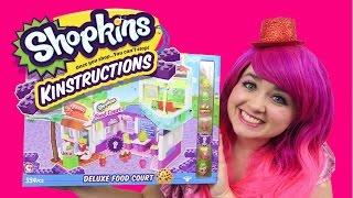 Shopkins Kinstructions Deluxe Food Court  TOY REVIEW  KiMMi THE CLOWN [upl. by Ynnad]