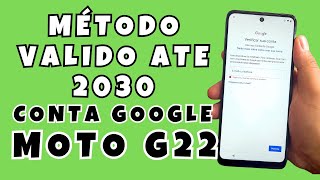 Removendo Conta Google FRP Moto G22 Atualizado Android 12 13 14 Sem PC [upl. by Etnor913]