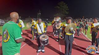 Washington Marion vs Peabody Magnet High • Drumline Battle  Washington Marion High Homecoming 2023 [upl. by Acissaj123]