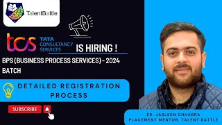 TCS BPS Freshers Hiring 2024 Batch  Detailed Registration Process [upl. by Enneite729]