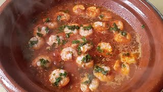 Tajine de Crevettes à la marocaine 🦐 Recette facilerepide et très délicieuse [upl. by Ahsinal]