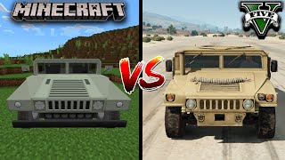 MINECRAFT Humvee VS GTA V Humvee  WHO IS BEST [upl. by Aerdnwahs36]