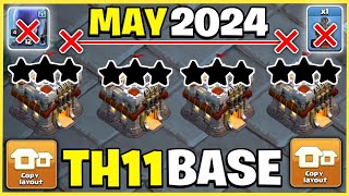 TH11 MOST POWERFUL BASE LINK 2024 TH11 WAR BASE LINK 2024 TH11 ANTI 2 STAR BASE CLASH OF CLANS [upl. by Leacock119]