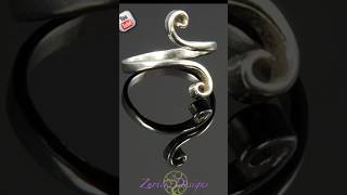 Hammered adjustable wire swirl ring jewelry handmade jewelrymaking [upl. by Salvidor]