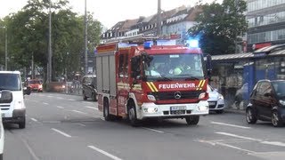 Einsatzfahrt Feuerwehr München am Karlsplatz HLF 2016 [upl. by Irrem742]