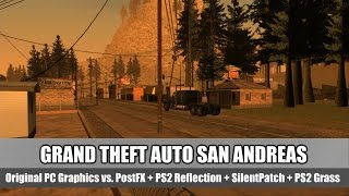 GTA San Andreas Original PC Vs SilentPatch amp SkyGFX Graphics Comparison graphics mod [upl. by Atinahs]