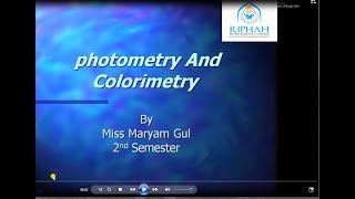 photometry and colorimetryLect02 medical instrumentation tech [upl. by Eelirrem]