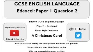 GCSE English Language  Edexcel Paper 1 Section A Question 2 [upl. by Halliday]