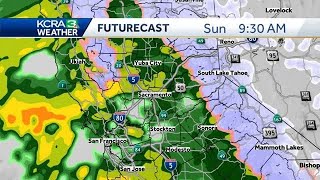 Heavy rain and strong gusty winds hitting Northern California Sunday [upl. by Jania625]