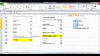 Confidence Interval Estimates using Excel Data Analysis Toolpak and Megastat addin [upl. by Rebmak]