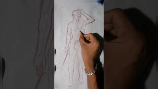 human figure study and drawing ✏️ how to draw human figure ✏️ figure drawing for beginners ✏️shorts [upl. by Ained]