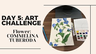 DAY 5 Art challenge Paint with me I Watercolor as medium watercolor drawing art [upl. by Ynnattirb]