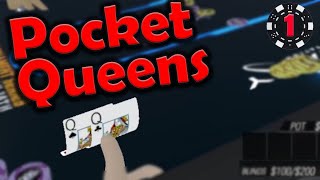 HUGE PREFLOP POT WITH POCKET QUEENS 30 Days in PokerStars VR Day 1 [upl. by Ynavoeg]