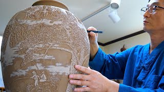 Wonderful The process of making pottery The best potter in Korea [upl. by Aicinod187]