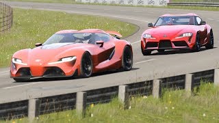 Toyota FT01 15 Concept vs Toyota GR Supra 19 at Highlands [upl. by Ennaehr]